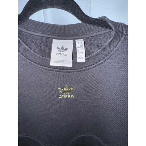 Adidas Crewneck Sweatshirt Mens L‎ Black Camo Long Sleeve Logo Pullover Casual - Picture 3 of 8